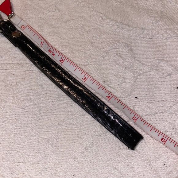 Vintage Black Patent Leather Clutch Wristlet - Picture 8 of 13